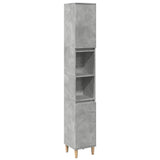 Bathroom Cabinet Concrete Grey 30x30x190 cm Engineered Wood - Front View