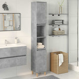 Bathroom Cabinet Concrete Grey 30x30x190 cm Engineered Wood - Side View