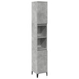 Bathroom Cabinet Concrete Grey 30x30x190 cm Engineered Wood - Front View