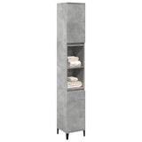 Bathroom Cabinet Concrete Grey 30x30x190 cm Engineered Wood - Side View