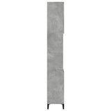Bathroom Cabinet Concrete Grey 30x30x190 cm Engineered Wood - Rear View