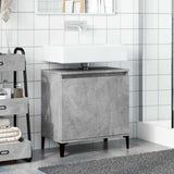 Sink Cabinet Concrete Grey 58x33x60 cm Engineered Wood - Side View
