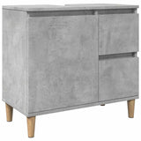 Sink Cabinet Concrete Grey 65x33x60 cm Engineered Wood - Front View