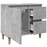 Sink Cabinet Concrete Grey 65x33x60 cm Engineered Wood - 45-Degree Angle