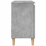 Sink Cabinet Concrete Grey 65x33x60 cm Engineered Wood - Rear View