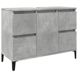 Sink Cabinet Concrete Grey 80x33x60 cm Engineered Wood - Front View