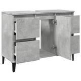 Sink Cabinet Concrete Grey 80x33x60 cm Engineered Wood - 45-Degree Angle