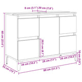Sink Cabinet Concrete Grey 80x33x60 cm Engineered Wood - Extra Image