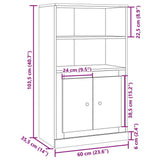 Highboard Artisian Oak 60x35.5x103.5 cm Engineered Wood