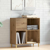 Record Cabinet Artisan Oak 84.5x38x89 cm Engineered Wood - Side View