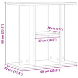 Aquarium Stand Artisan Oak 60x30x60 cm Engineered Wood