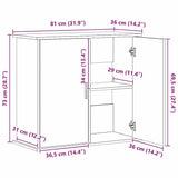 Aquarium Stand Artisan Oak 81x36x73 cm Engineered Wood