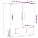 Wall Cabinet Artisan oak 60x31x70 cm Engineered Wood - Extra Image