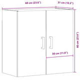 Wall Cabinet Artisan Oak 60x31x60 cm Engineered Wood - Extra Image