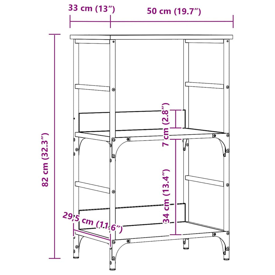 Book Cabinet Artisan Oak 50x33x82 cm Engineered Wood