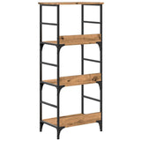 Book Cabinet Artisan Oak 50x33x117.5 cm Engineered Wood - Rear View