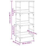 Book Cabinet Artisan Oak 50x33x117.5 cm Engineered Wood