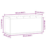 Storage Bench Artisan Oak 102x42x45 cm Engineered Wood - Extra Image