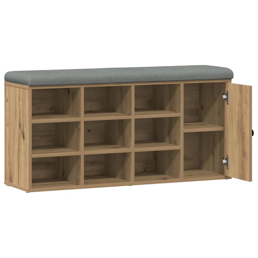 Shoe Bench Artisan Oak 102x32x50 cm Engineered Wood
