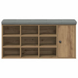 Shoe Bench Artisan Oak 102x32x50 cm Engineered Wood - 45-Degree Angle