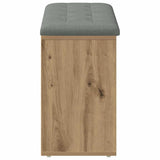 Shoe Bench Artisan Oak 102x32x50 cm Engineered Wood - Rear View