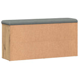 Shoe Bench Artisan Oak 102x32x50 cm Engineered Wood - Close-Up Angle