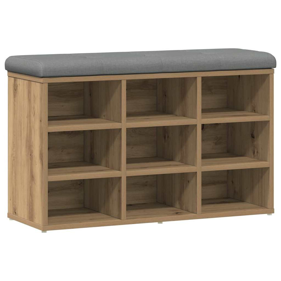 Shoe Bench Artisan Oak 82x32x50 cm Engineered Wood