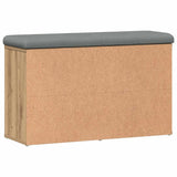 Shoe Bench Artisan Oak 82x32x50 cm Engineered Wood - Rear View