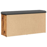 Shoe Bench Old Wood 102x32x50 cm Engineered Wood - Top-Down View