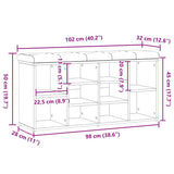 Shoe Bench Old Wood 102x32x50 cm Engineered Wood