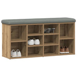 Shoe Bench Artisan Oak 102x32x50 cm Engineered Wood - Rear View