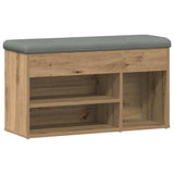 Shoe Bench Artisan Oak 82x32x45.5 cm Engineered Wood - Front View
