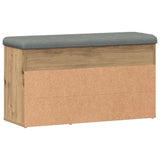 Shoe Bench Artisan Oak 82x32x45.5 cm Engineered Wood - Rear View