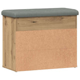 Shoe Bench Artisan Oak 62x32x50 cm Engineered Wood - Rear View
