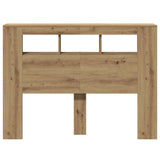 LED Headboard Artisan Oak 140x18.5x103.5 cm Engineered Wood - Rear View