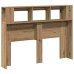 LED Headboard Artisan Oak 140x18.5x103.5 cm Engineered Wood