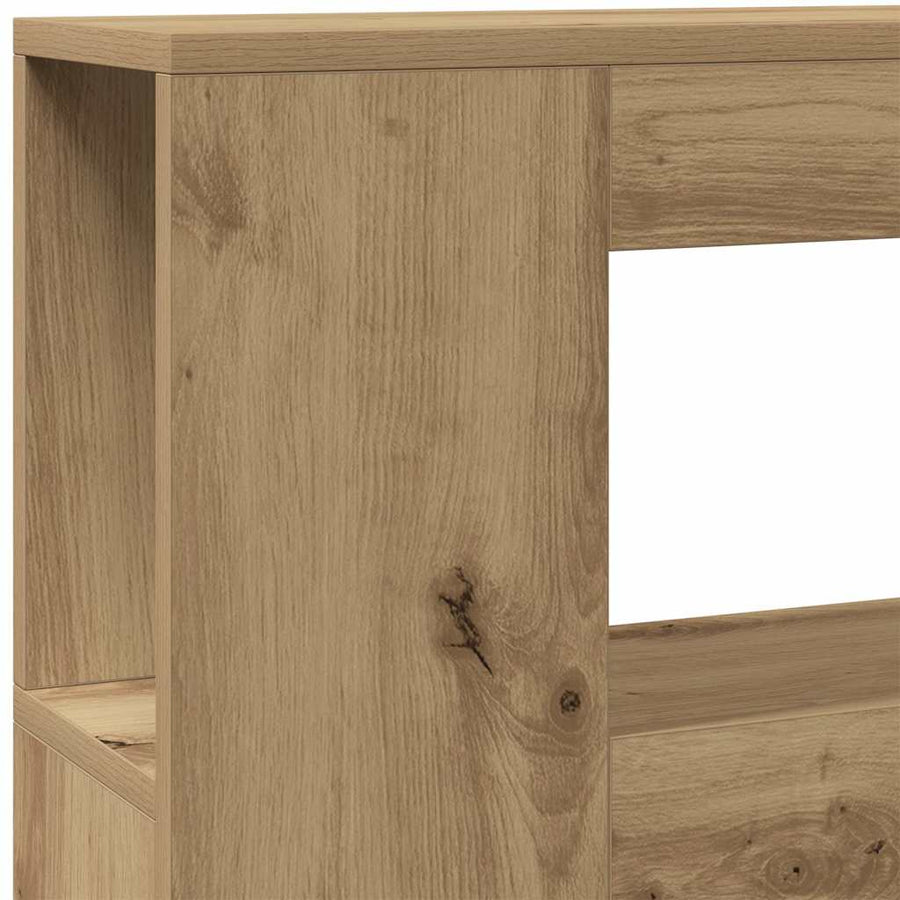 LED Headboard Artisan Oak 140x18.5x103.5 cm Engineered Wood