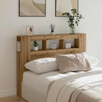 LED Headboard Artisan Oak 140x18.5x103.5 cm Engineered Wood