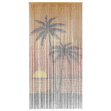 Insect Door Curtain Palm Tree Print 90x220 cm Bamboo - Side View