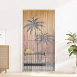 Insect Door Curtain Palm Tree Print 100x200 cm Bamboo - Front View