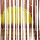 Insect Door Curtain Palm Tree Print 100x220 cm Bamboo - Rear View