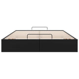 Ottoman Storage Bed Frame without Mattress Black Double Faux Leather