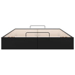 Ottoman Storage Bed Frame without Mattress Black Double Faux Leather