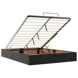 Ottoman Storage Bed Frame without Mattress Black Double Faux Leather - Extra Image