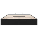 Ottoman Storage Bed Frame without Mattress Black Queen Faux Leather