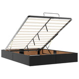 Ottoman Storage Bed Frame without Mattress Black Queen Faux Leather - Extra Image