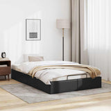 Ottoman Storage Bed Frame without Mattress Black King Single Faux Leather - Side View