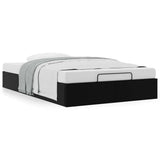Ottoman Storage Bed Frame without Mattress Black King Single Faux Leather - Top-Down View