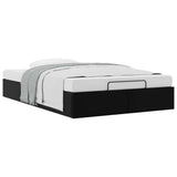 Ottoman Storage Bed Frame without Mattress Black King Single Faux Leather - 45-Degree Angle