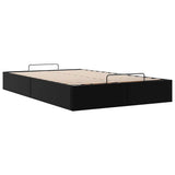 Ottoman Storage Bed Frame without Mattress Black King Single Faux Leather - Rear View